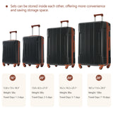 Hard shell luggage set 6-piece luggage set, expandable lightweight wheeled luggage, TSA lock, black brown - V.I.P Digital Presence