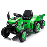 12V children ride the electric tractor "Black Knight" with a detachable storage tugboat and power display screen. - V.I.P Digital Presence