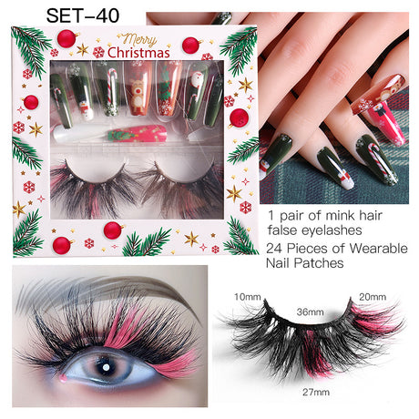 Christmas Nail Enhancement Eyelash Tool Set False Eyelash Decoration Color Mink Hair Beauty Tool - V.I.P Digital Presence