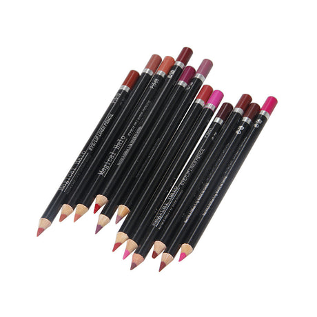 Makeup MH12 Color Mixed Waterproof Lip Liner Lip Nude Lip Pencil Lipstick Pen Set of 12 - V.I.P Digital Presence
