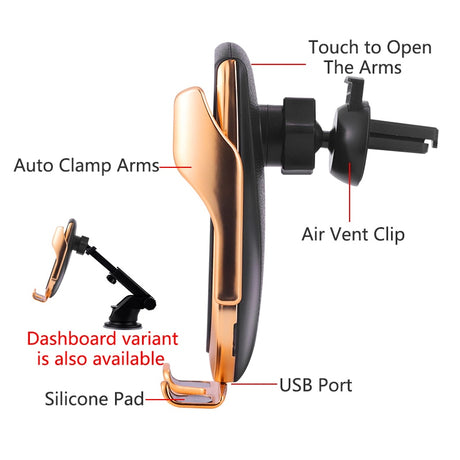 Car Wireless Charger Holder for iPhone X XS XR 8 Plus Mount 10W Qi Fast Charging Auto Clamp Wireless Car Phone Charger Suction - V.I.P Digital Presence