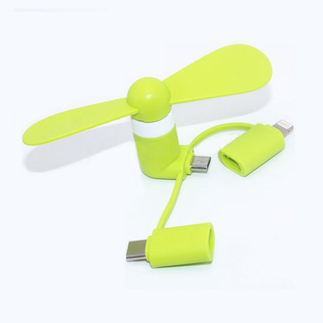 3 IN 1 Travel Portable Cell Phone Mini Fan Cooling Cooler For Micro USB C For iPhone 5 6 6S 7 Plus 8 X for Android Type-c - V.I.P Digital Presence