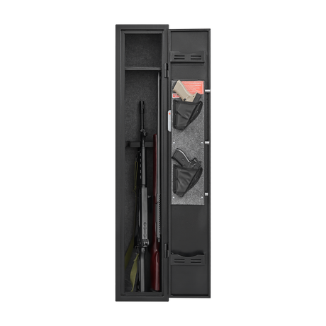 5 gun safes with 3 pistol pockets, quick access biometric adjustable heavy-duty gun rack mounted gun safes - V.I.P Digital Presence