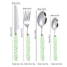 304 stainless steel knife and fork spoon creative pearl ceramic handle tableware western steak knife and fork dessert spoon - V.I.P Digital Presence