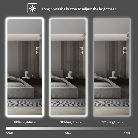 Full Length Mirror Lighted Vanity Body Mirror LED Mirror Wall-Mounted Mirror Big Size Rounded Corners, Bedroom,Living Room - V.I.P Digital Presence