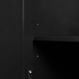 Tall Storage Cabinet with Two Drawers for Bathroom/Office, Black - V.I.P Digital Presence