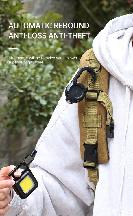 New Outdoor Automatic Retractable Wire Rope Luya Anti-theft Tactical Keychain Telescopic Keychain Retractable Hook Tool - V.I.P Digital Presence