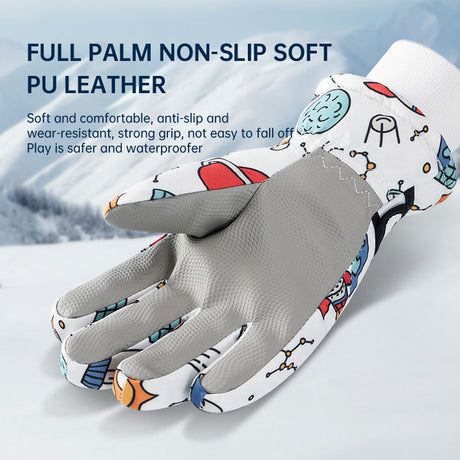 Winter children skiing gloves cycling waterproof windproof cashmere thick warm gloves children - V.I.P Digital Presence