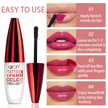 4-color tear off lip gloss is easy to color, moisturizes and lasts for a long time without sticking to the cup tear off lip gloss - V.I.P Digital Presence