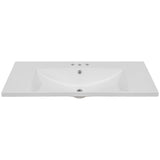 36" Single Bathroom Vanity Top with White Basin  3-Faucet Holes Ceramic  White - V.I.P Digital Presence