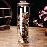 Glass sealed jar wooden lid kitchen universal storage jar coffee and flower tea display storage jar - V.I.P Digital Presence