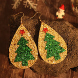 PU Leather Christmas Tree Earrings - V.I.P Digital Presence