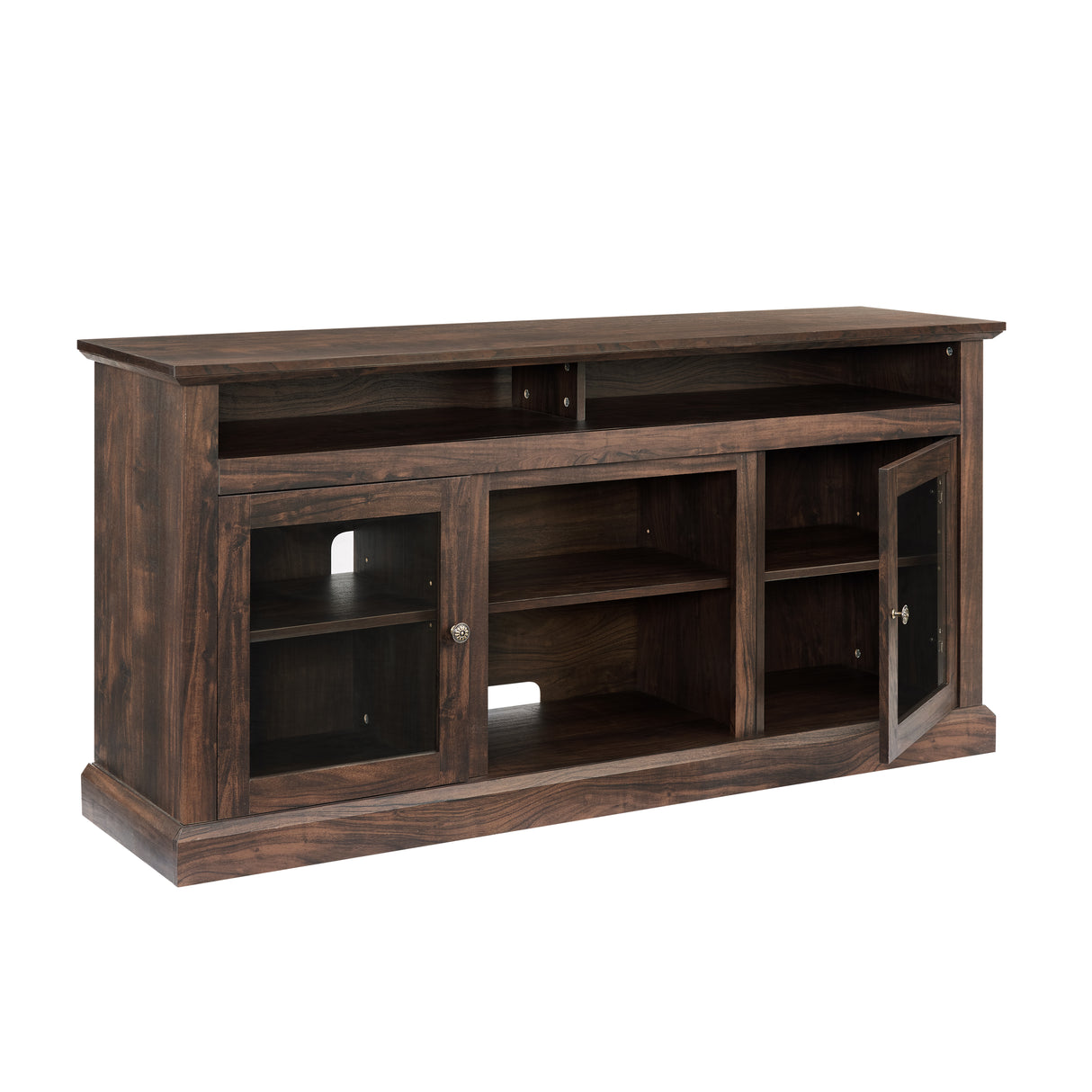 Contemporary TV Media Stand Modern Entertainment Console Brown - V.I.P Digital Presence