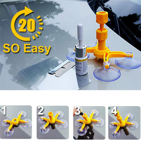 l Car Windshield Repair Tool 1 Set Repair Agent Suction Cup Auto Front Window Repairing Paintless Dent Removal Tools - V.I.P Digital Presence