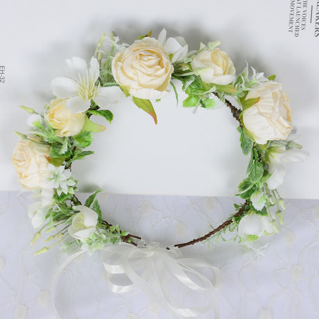 Hawaiian Wreath Wreath Simulation Flower Headwear Forest Fairy Girl Style Scenic Area Photo Headflower - V.I.P Digital Presence