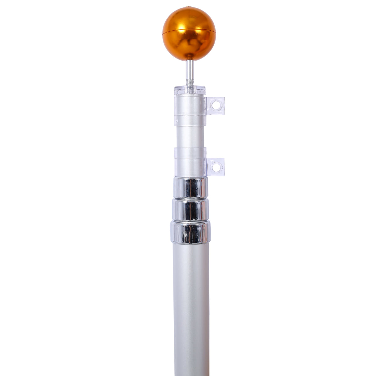 25FT segmented flagpole kit, ultra thick heavy-duty aluminum flagpole with top ball outdoor embedded flagpole - V.I.P Digital Presence