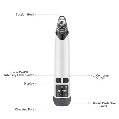Hot Compress Blackhead Remover Vacuum Suction Acne Pore Cleaner Electric Nose Face Deep Cleansing Skin Care Device Birthday Gift - V.I.P Digital Presence