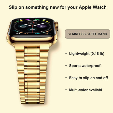 Suitable For Apple Watch S 3 4 5 iwatch S 7 8 9 Stainless Steel Metal Fine Steel Watch Chain With Five Beads - V.I.P Digital Presence