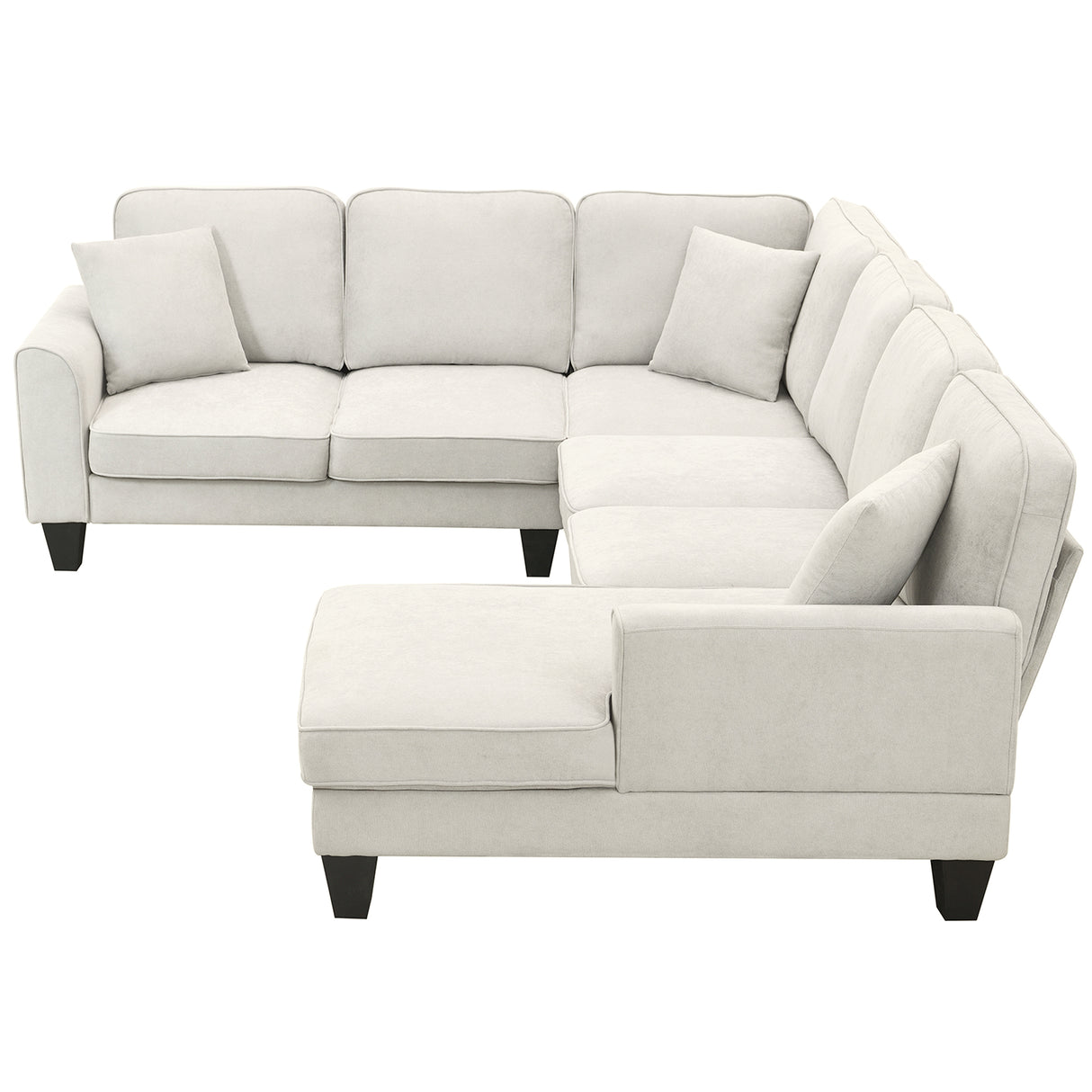 [VIDEO provided] [New] 108*85.5" Modern U Shape Sectional Sofa 7 Seat Fabric Sectional Sofa Set - V.I.P Digital Presence