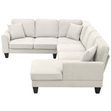 [VIDEO provided] [New] 108*85.5" Modern U Shape Sectional Sofa 7 Seat Fabric Sectional Sofa Set - V.I.P Digital Presence