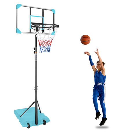 Portable Basketball Goal System with Stable Base and Wheels use for Indoor Outdoor teenagers youth height adjustable - V.I.P Digital Presence