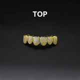 Hip hop braces with copper zircon micro inlaid with real gold Halloween teeth decoration exaggerated hiphopgrills - V.I.P Digital Presence