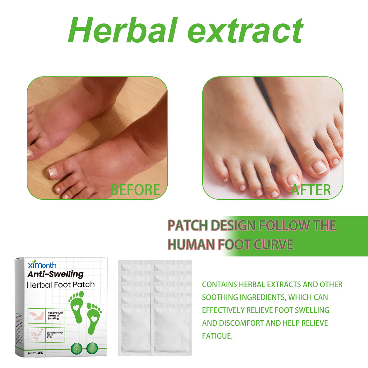 Anti-Swelling Herbal Foot Patch, Deep Cleansing Feet Relaxing Body Care Pads To Help You Sleep - V.I.P Digital Presence