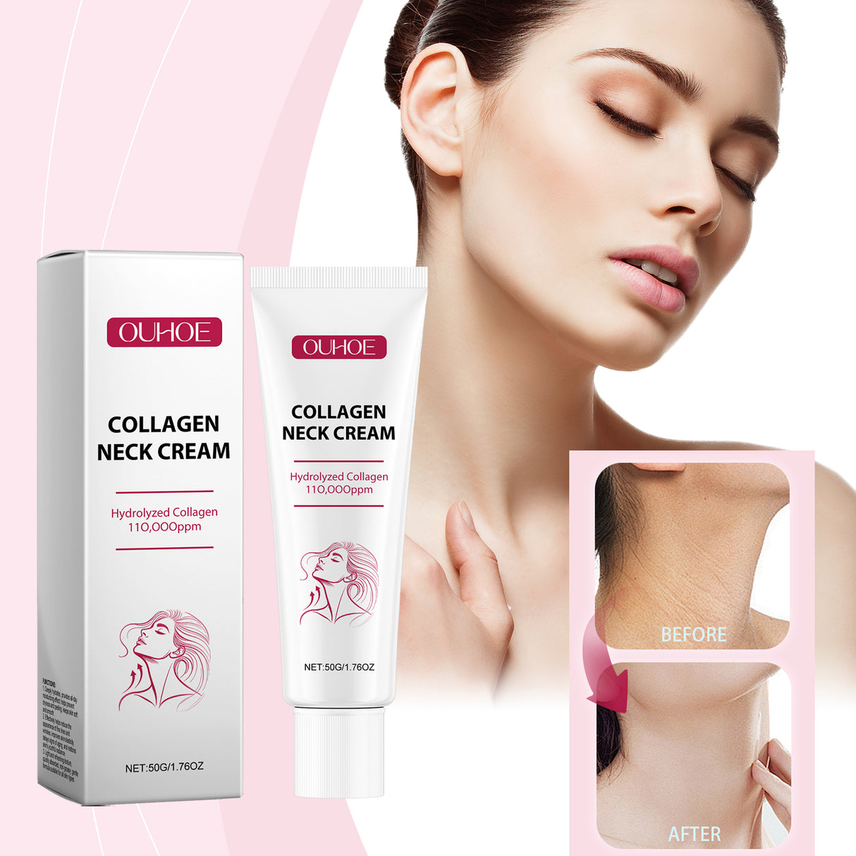 Collagen Neck Cream, Moisturizing And Nourishing Neck Skin Care Firming Massage Moisturizing Neck Cream
