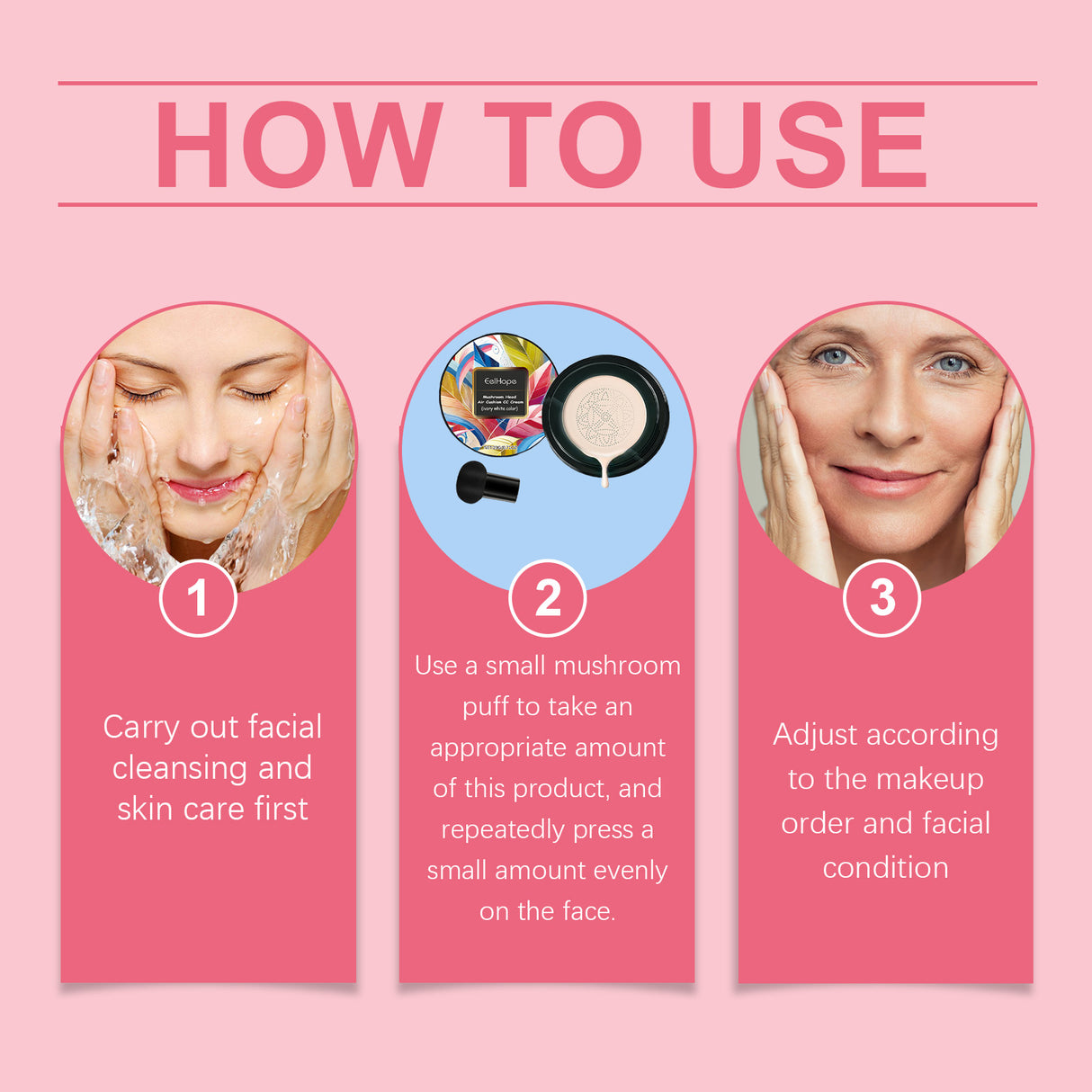 Mushroom Head Air Cushion Small Mushroom Air Cushion Easy To Apply Makeup Without Clogging Pores Moisturizing Natural Concealer - V.I.P Digital Presence