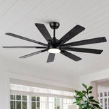 Mordern Farmhouse 62 In Black Ceiling Fan with Smart App and Remote Control - V.I.P Digital Presence