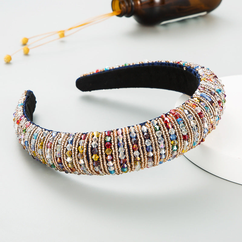 Hair Hoop Hand-woven Beaded Head Hoop Female Baroque Sponge Hair Bundle Korean Face Wash Hair Accessories - V.I.P Digital Presence