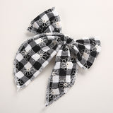 Children's Headwear Girl Plaid Cotton Embroidery Bow Hairpin Big Swallowtail Hairpin - V.I.P Digital Presence