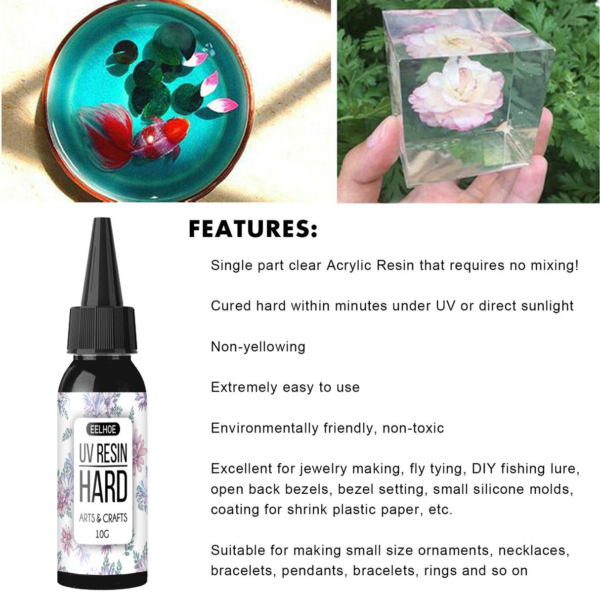 Uv Resin Glue Flower Acrylic Ceramic Adhesive Uv Manual Diy Curing Adhesive - V.I.P Digital Presence
