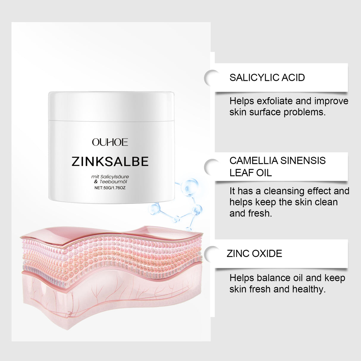 Facial Acne Cream, Gentle Nourishing And Repairing Facial Acne Daily Cream