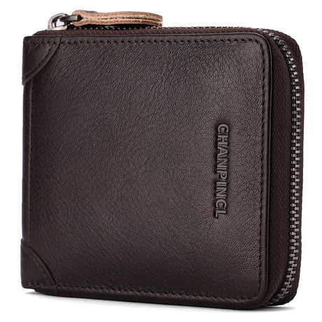 Men's Wallet Leather Zero Purse Zipper Wallet Horizontal Multi-Function Gift Box Wallet - V.I.P Digital Presence