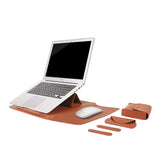 Laptop Bag PU Leather Sleeve Bag Waterproof Case For Macbook Air Pro 13 15 Portable Laptop Notebook Bag With Support Frame - V.I.P Digital Presence