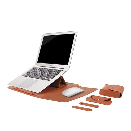 Laptop Bag PU Leather Sleeve Bag Waterproof Case For Macbook Air Pro 13 15 Portable Laptop Notebook Bag With Support Frame - V.I.P Digital Presence