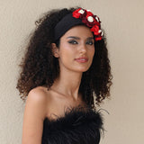 Fashionable design side three-dimensional flower handmade fabric headband headband - V.I.P Digital Presence
