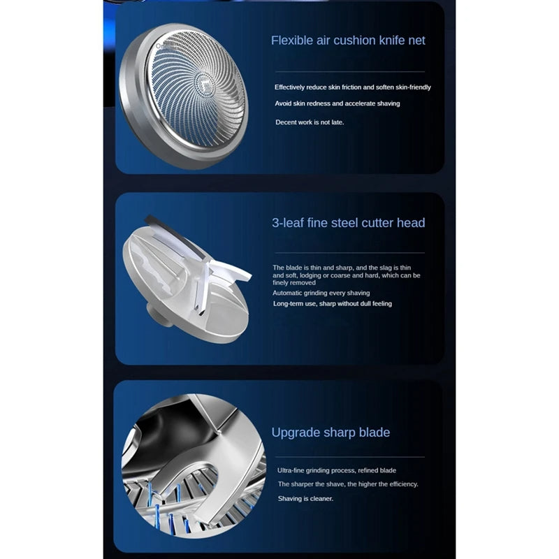 Portable Electric Shaver Pocket Shaving For Men Mini Beard Shaver LCD Power Display Rechargeable Travel Home Shaver Easy Install - V.I.P Digital Presence