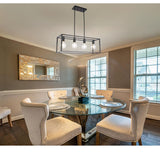 Pendant Lighting 4 Light Industrial Vintage Open Frame Rectangle Chandeliers Modern Black Linear Cage Ceiling Light Fixture - V.I.P Digital Presence