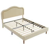 Full Size Velvet Upholstered Smart LED Bed Frame with Adjustable Height Headboard,No Box Spring Needed,Easy Assembly,Beige - V.I.P Digital Presence