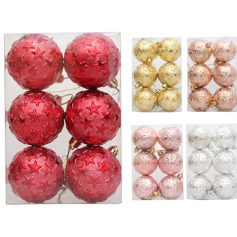 Christmas 6cm Decorative Ball with Starry Sky Relief, Christmas Electroplating Ball Pendant, Venue Decoration Ball - V.I.P Digital Presence
