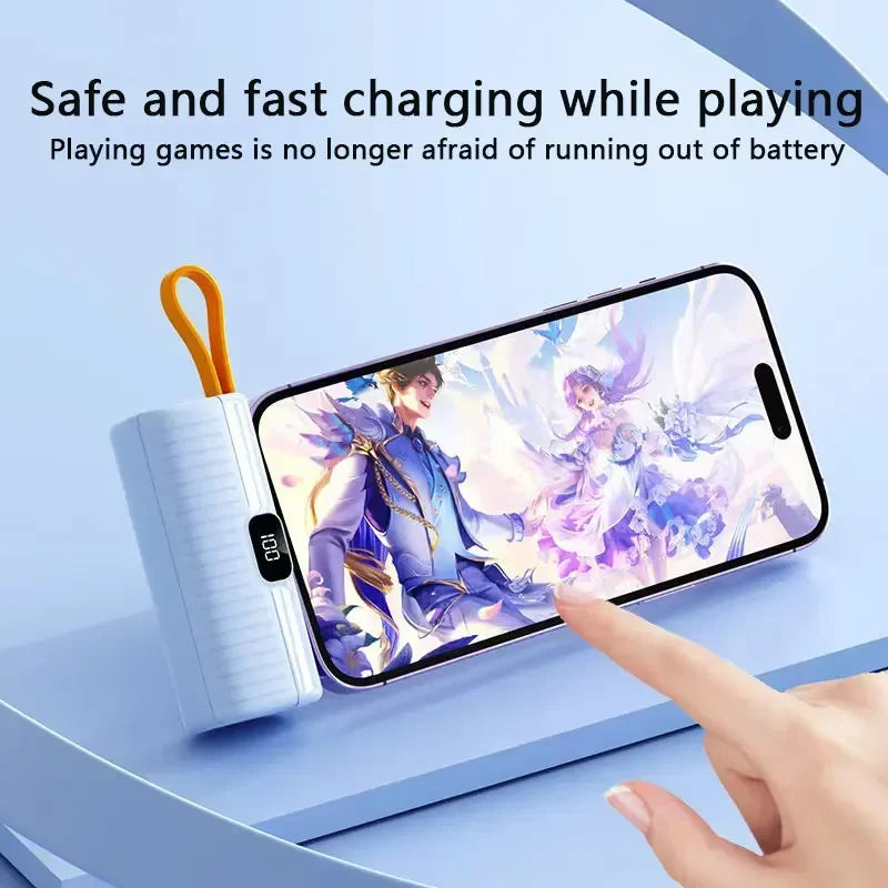Mini banco de energía de 30000Mah, cable inalámbrico, Powerbank con pantalla digital, batería externa, cargador portátil para Iphone, Samsung, Xiaomi