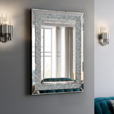 Large Wall-Mounted Silver Decorative Rectangular Wall Mirror for Home, Living Room, Bedroom, Entryway (clear HD mirror) - V.I.P Digital Presence