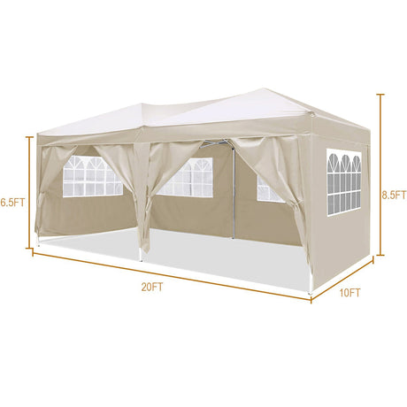 10'x20 'folding canopy with 6 detachable side walls for outdoor activity shelter UPF 50+terrace portable tent - V.I.P Digital Presence