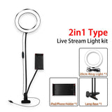 Kit de anillo de luz LED de 8 pulgadas para tutoriales de maquillaje, videos de YouTube, transmisión en vivo para iPad, micrófono, soporte para teléfono, anillo de luz de belleza para selfies.
