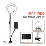 Kit de anillo de luz LED de 8 pulgadas para tutoriales de maquillaje, videos de YouTube, transmisión en vivo para iPad, micrófono, soporte para teléfono, anillo de luz de belleza para selfies.