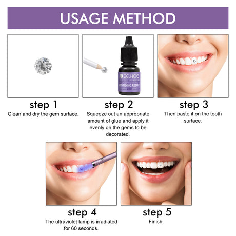 Tooth Gem Decorative Glue, DIY Fashionable Jewelry Bonding Teeth Gems Light Cured Adhesive Glue - V.I.P Digital Presence