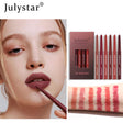Lipstick Pink Six Pack Lipstick Pen Waterproof Matte Velvet Fog Rotary Lipliner - V.I.P Digital Presence
