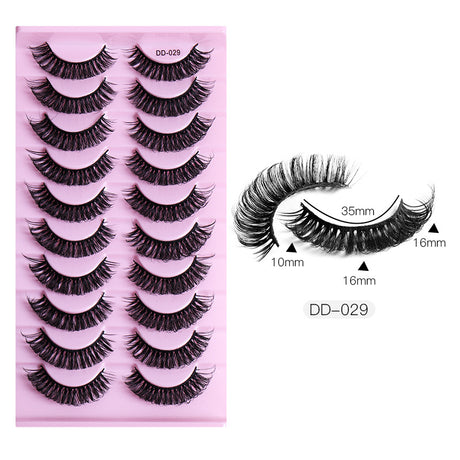 New DD Russian Large Roll Grafting Free False Eyelashes 10 Pairs Of Multi-Layer Thick Cross Mink Like Eyelashes - V.I.P Digital Presence